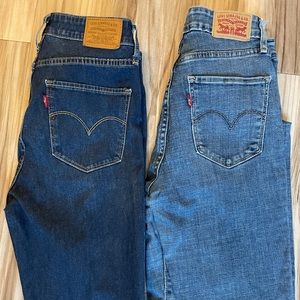 bundle of Levi high rise skinny jeans size 27 and 28